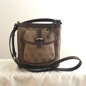 Dooney & Bourke Brown Canvas and Leather Crossbody